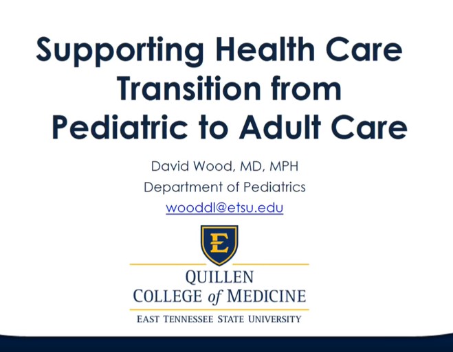 Support Health Care Transition from Pediatric to Adult Care PPT image