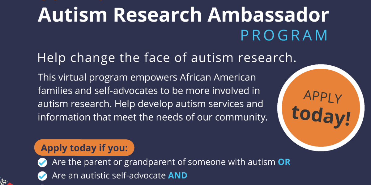 Community Autism Research Ambassador Program flyer