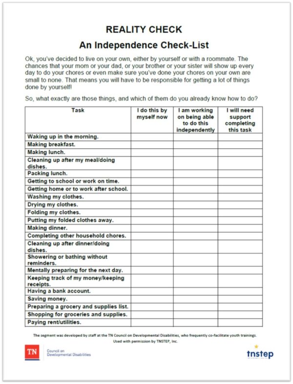 Reality Check - An Independence Checklist image