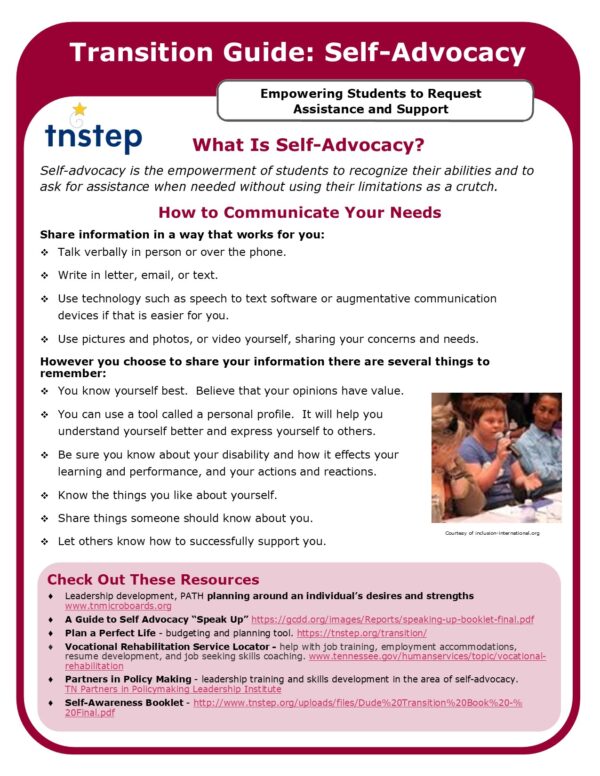 Transition Guide Self Advocacy image