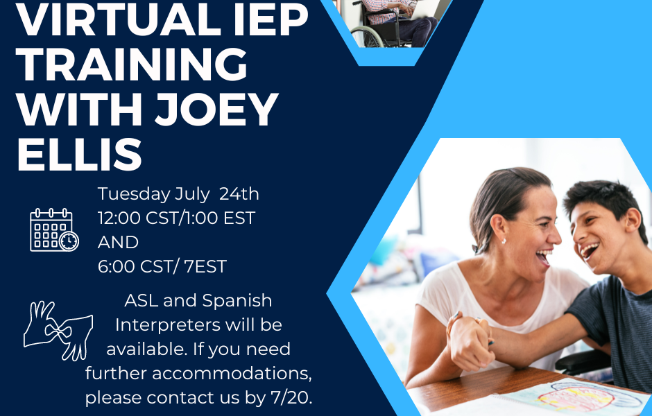 Virtual IEP Training flyer