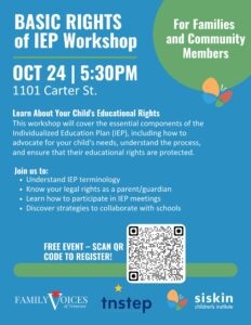 Basic Rights of IEP Workshop flyer image