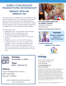 Early Childhood Transition Workshop flyer image