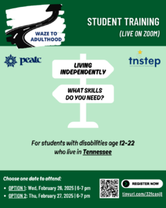 Waze to Adulthood Student Training flyer